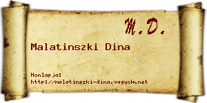 Malatinszki Dina névjegykártya